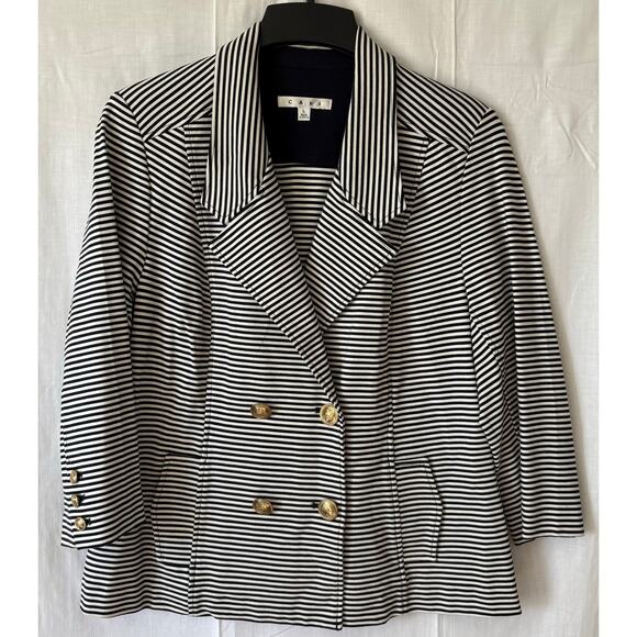 Cabi Life Jacket Striped Nautical Double Breasted Blazer Style #823 Size Large - Picture 1 of 6